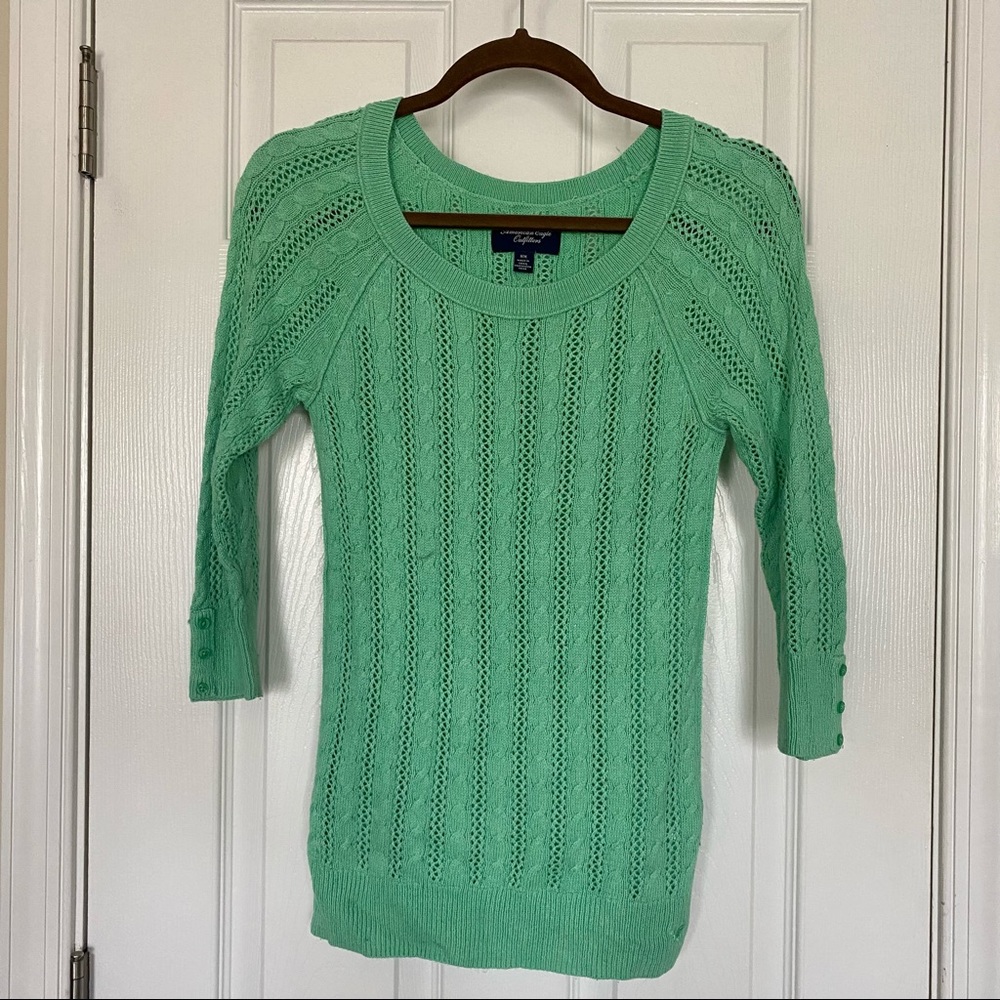 Green Scoop Neck Sweater